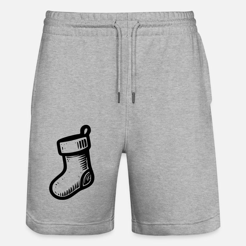 Weihnachtspantoffel - Stanley/Stella Unisex Bio Joggingshorts Trainer  - Grau meliert