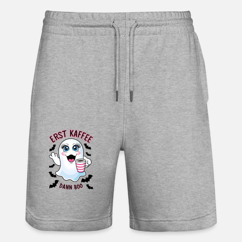Süßer Geist mit Kaffee - Stanley/Stella Unisex Bio Joggingshorts Trainer  - Grau meliert