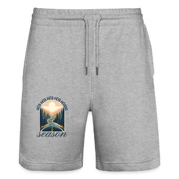 hoa hoa hoa season - Stanley/Stella Unisex Bio Joggingshorts Trainer  - Grau meliert - Vorne - Nik (191cm) & Marisol (170cm)