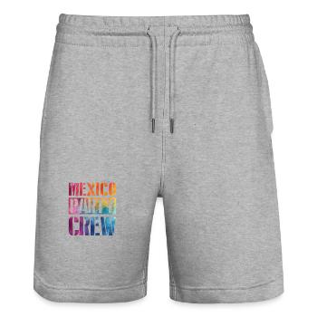Mexico Party Crew - Stanley/Stella Trainer Unisex Organic Jogging Shorts - heather grey - Front - Nik (191cm) & Marisol (170cm)