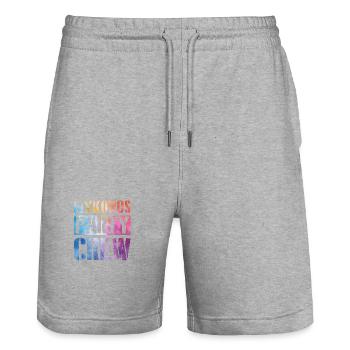 Équipe de fête de Mykonos - Short de jogging bio TRAINER Stanley/Stella unisexe - gris chiné - Devant - Nik (191cm) & Marisol (170cm)