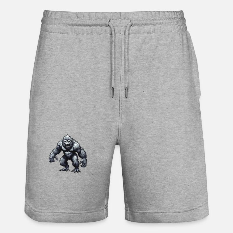 Gorilla - Stanley/Stella Trainer Unisex Organic Jogging Shorts - heather grey