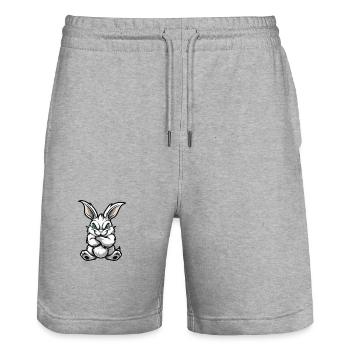 Hase Comic - Stanley/Stella Unisex Bio Joggingshorts Trainer  - Grau meliert - Vorne - Nik (191cm) & Marisol (170cm)