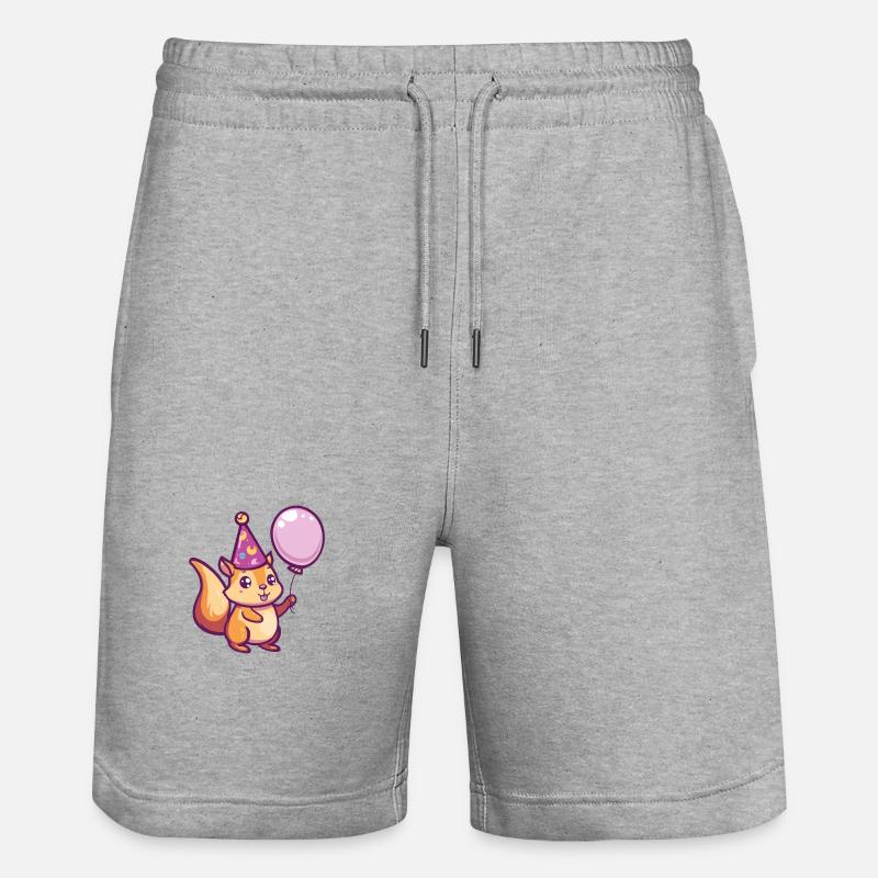 Écureuil Anniversaire Bébé - Short de jogging bio TRAINER Stanley/Stella unisexe - gris chiné