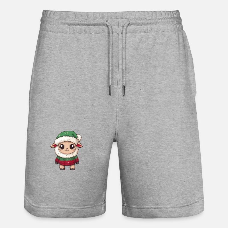 Bande dessinée de Noël mouton - Short de jogging bio TRAINER Stanley/Stella unisexe - gris chiné