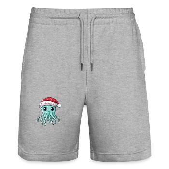 Jellyfish Christmas Comic - Stanley/Stella Trainer Unisex Organic Jogging Shorts - heather grey - Front - Nik (191cm) & Marisol (170cm)