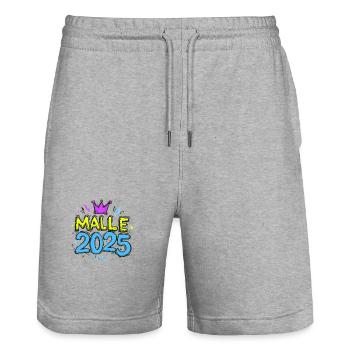 Tourisme Malle 2025 Majorque - Short de jogging bio TRAINER Stanley/Stella unisexe - gris chiné - Devant - Nik (191cm) & Marisol (170cm)