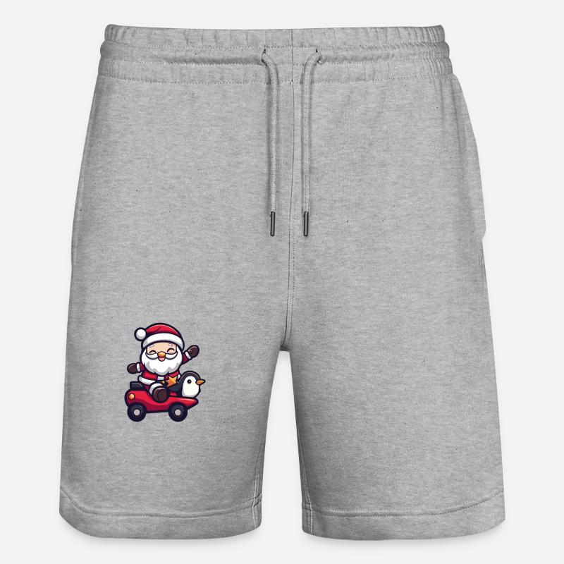 Pingouin Père Noël - Short de jogging bio TRAINER Stanley/Stella unisexe - gris chiné