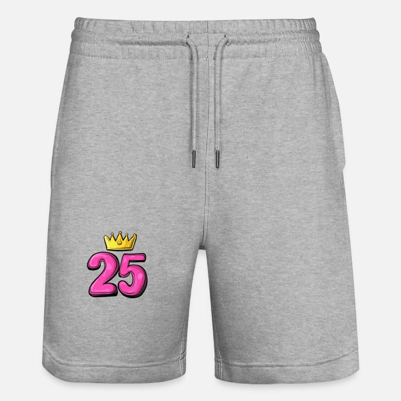 Couronne à 25 chiffres - Short de jogging bio TRAINER Stanley/Stella unisexe - gris chiné