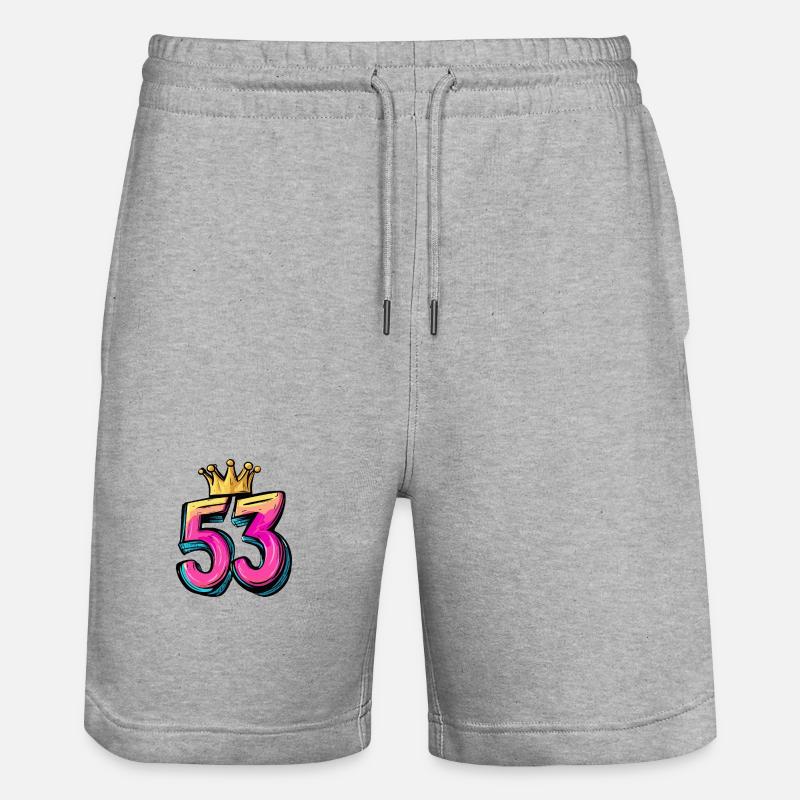 Couronne à 53 chiffres - Short de jogging bio TRAINER Stanley/Stella unisexe - gris chiné