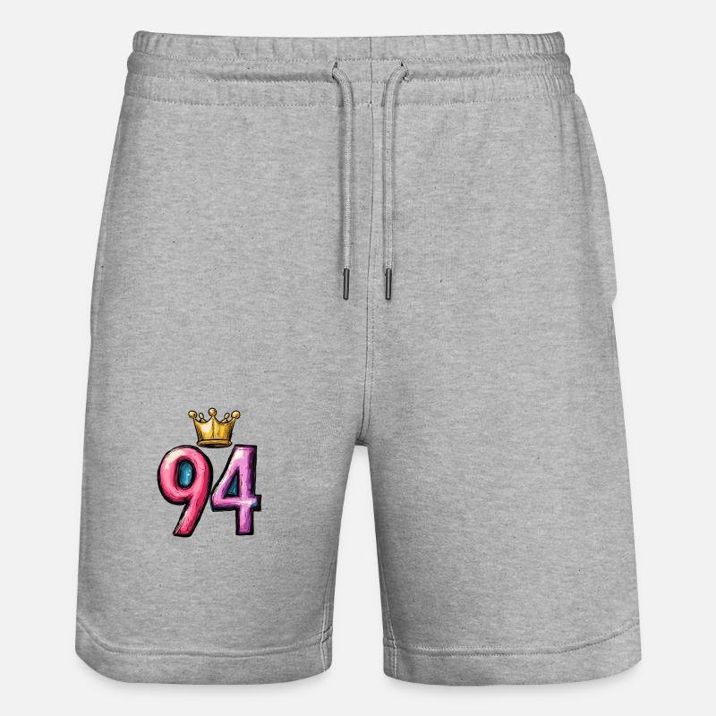 Couronne à 94 chiffres - Short de jogging bio TRAINER Stanley/Stella unisexe - gris chiné