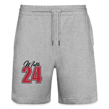 Malle 24 - Stanley/Stella Unisex Bio Joggingshorts Trainer  - Grau meliert - Vorne - Nik (191cm) & Marisol (170cm)