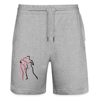Tango-2 - Stanley/Stella Unisex Bio Joggingshorts Trainer  - Grau meliert - Vorne - Nik (191cm) & Marisol (170cm)