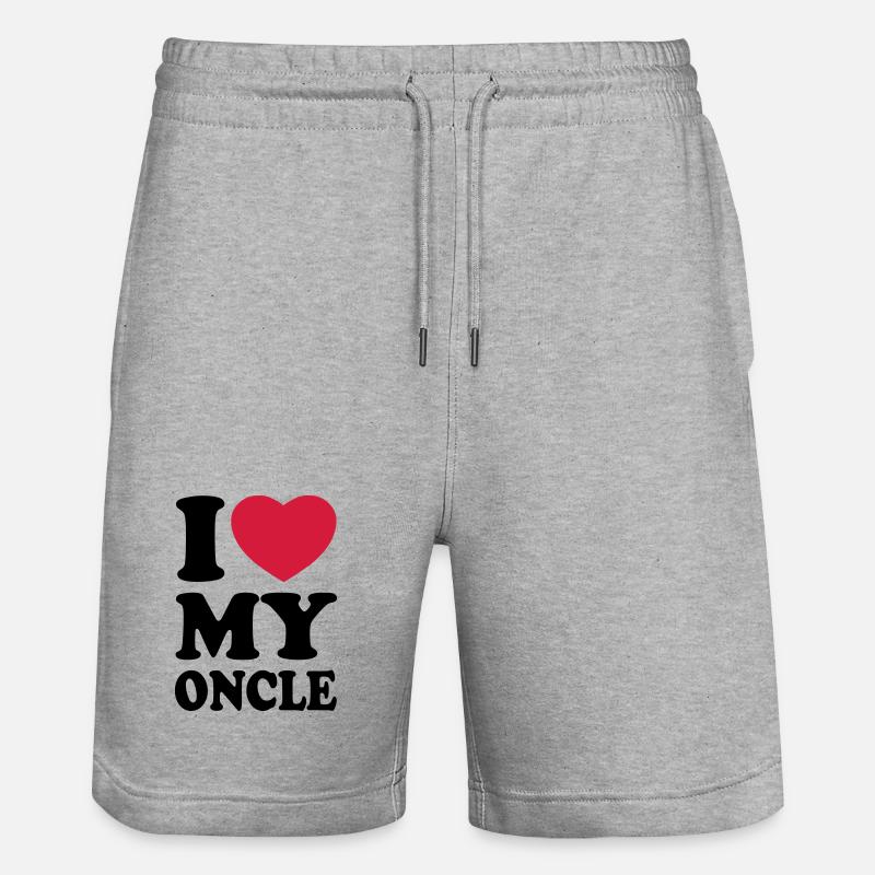 I love my oncle - Rakastan setä - Stanley/Stella Trainer unisex luomu-collegeshortsit - harmaasävyinen