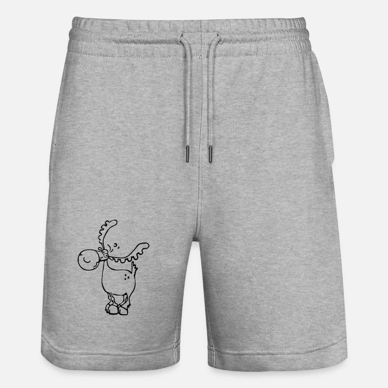 Alces - Élan -Orignal - Short de jogging bio TRAINER Stanley/Stella unisexe - gris chiné