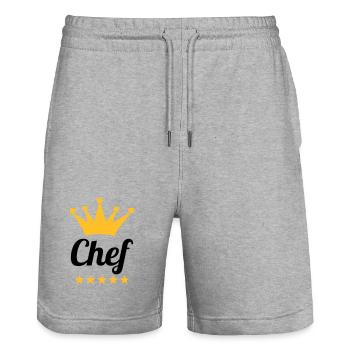 Chef - Short de jogging bio TRAINER Stanley/Stella unisexe - gris chiné - Devant - Nik (191cm) & Marisol (170cm)