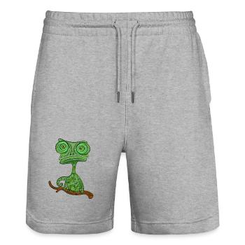chamaeleon tier exotisch - Stanley/Stella Unisex Bio Joggingshorts Trainer  - Grau meliert - Vorne - Nik (191cm) & Marisol (170cm)
