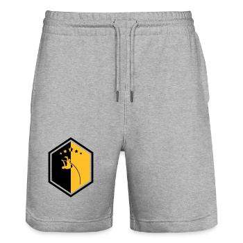 Saut à la Perche Sauteur Sport Sportif Athlète - Short de jogging bio TRAINER Stanley/Stella unisexe - gris chiné - Devant - Nik (191cm) & Marisol (170cm)