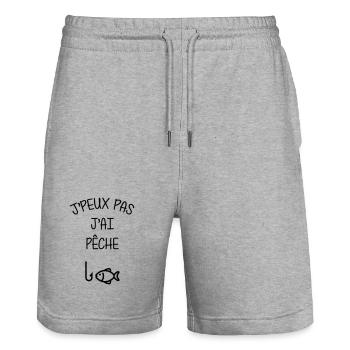 Pêche / Pêcheur / Chasse / Poisson / Mer - Short de jogging bio TRAINER Stanley/Stella unisexe - gris chiné - Devant - Nik (191cm) & Marisol (170cm)