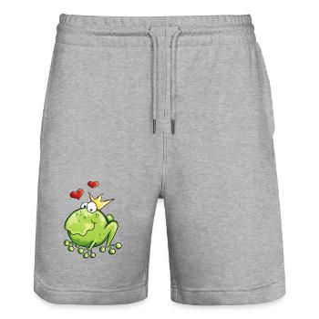 Frog In Love - Frogs - Heart - Stanley/Stella Trainer Unisex Organic Jogging Shorts - heather grey - Front - Nik (191cm) & Marisol (170cm)