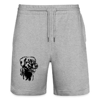 Labrador Head - Stanley/Stella Trainer Unisex Organic Jogging Shorts - heather grey - Front - Nik (191cm) & Marisol (170cm)