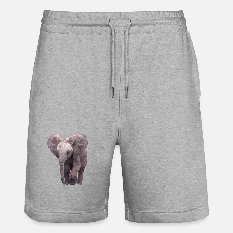 Elefäntchen - Short de jogging bio TRAINER Stanley/Stella unisexe - gris chiné
