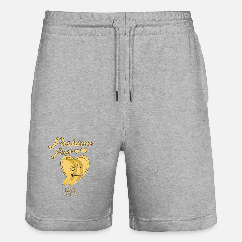 J’adore les bananes - Short de jogging bio TRAINER Stanley/Stella unisexe - gris chiné