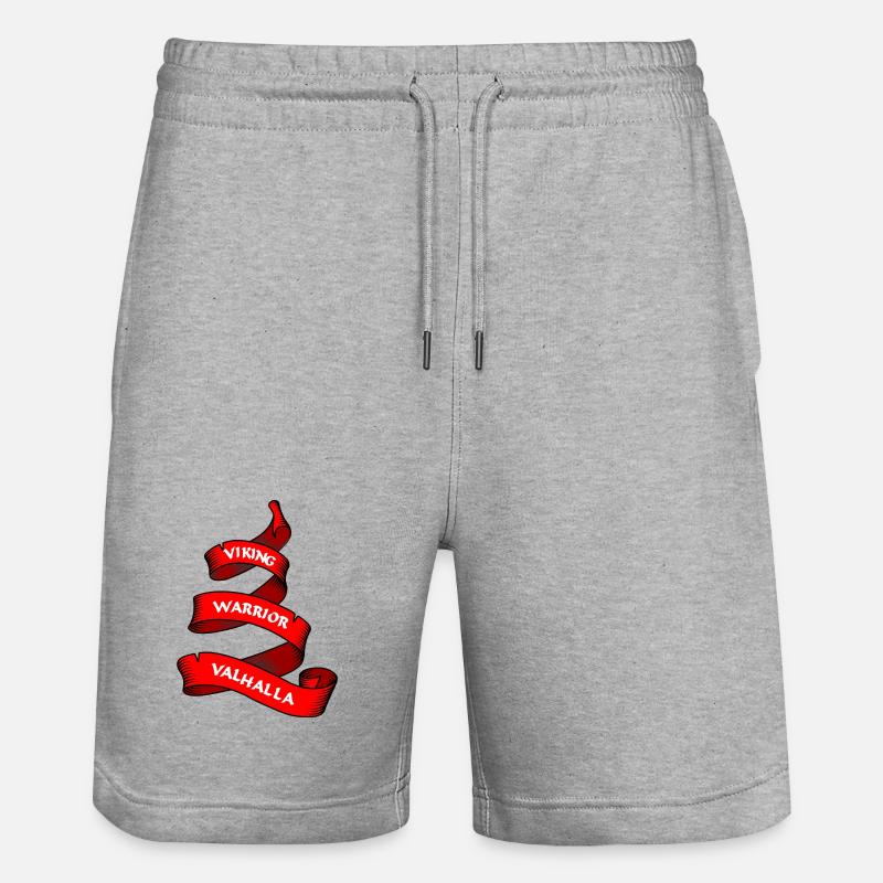 Wikinger Wimpel oder Banner rot - Stanley/Stella Unisex Bio Joggingshorts Trainer  - Grau meliert