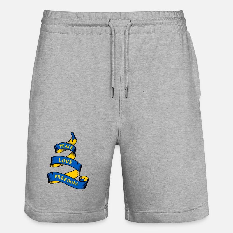 Curl-Banner mit Text Ukraine - Stanley/Stella Unisex Bio Joggingshorts Trainer  - Grau meliert