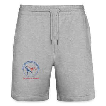 Logo Art Martiaux Français Modern - Short de jogging bio TRAINER Stanley/Stella unisexe - gris chiné - Devant - Nik (191cm) & Marisol (170cm)