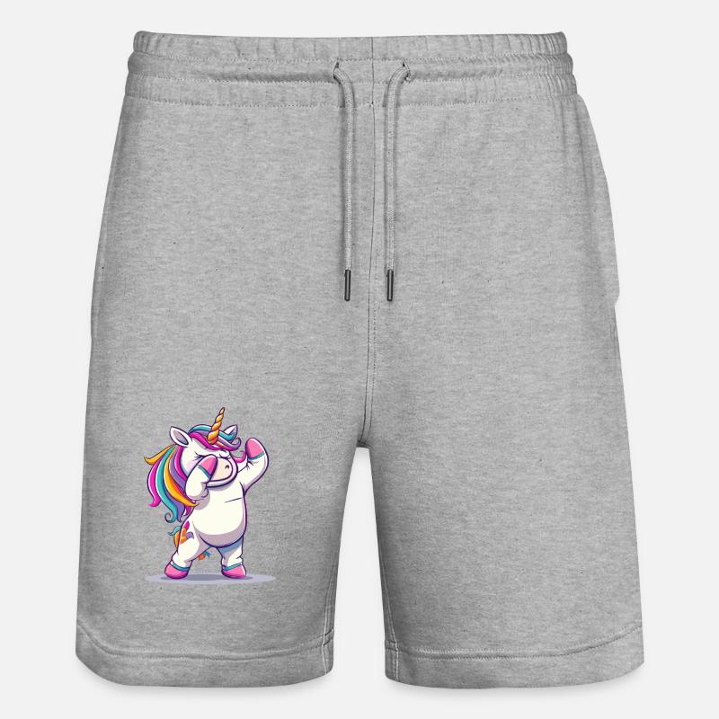 Licorne Rainbow Dab - Short de jogging bio TRAINER Stanley/Stella unisexe - gris chiné