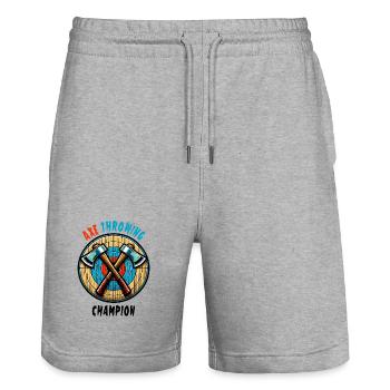 Hache à lancer une hache Sport Design - Short de jogging bio TRAINER Stanley/Stella unisexe - gris chiné - Devant - Nik (191cm) & Marisol (170cm)