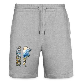 Aquarell Landkarte Argentinien - Stanley/Stella Unisex Bio Joggingshorts Trainer  - Grau meliert - Vorne - Nik (191cm) & Marisol (170cm)