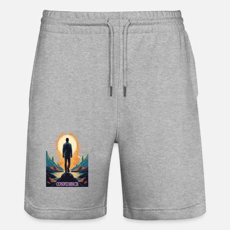 Confidence – Stärke durch Selbstbewusstsein - Stanley/Stella Unisex Bio Joggingshorts Trainer  - Grau meliert