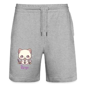 Mignon Vierge Zodiaque Astrologie Cadeau - Short de jogging bio TRAINER Stanley/Stella unisexe - gris chiné - Devant - Nik (191cm) & Marisol (170cm)