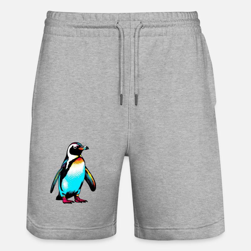 Penguin - Stanley/Stella Trainer Unisex Organic Jogging Shorts - heather grey