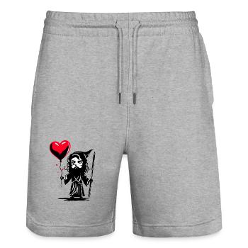 Odin mit Herz Luftballon - Heartful Creatures - Stanley/Stella Unisex Bio Joggingshorts Trainer  - Grau meliert - Vorne - Nik (191cm) & Marisol (170cm)