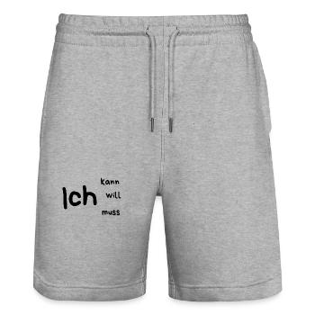Ich... kann, will, muss - Stanley/Stella Unisex Bio Joggingshorts Trainer  - Grau meliert - Vorne - Nik (191cm) & Marisol (170cm)