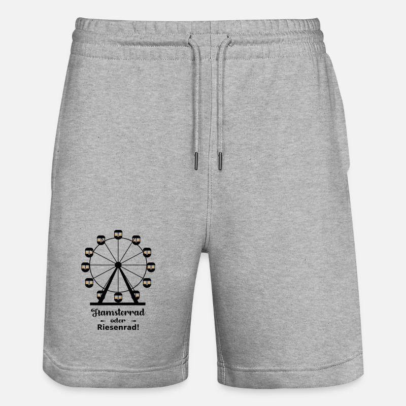Hamsterrad oder Riesenrad - Stanley/Stella Unisex Bio Joggingshorts Trainer  - Grau meliert