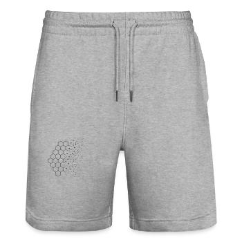 Entropy Drift – Physics Design - Stanley/Stella Trainer Unisex Organic Jogging Shorts - heather grey - Front - Nik (191cm) & Marisol (170cm)