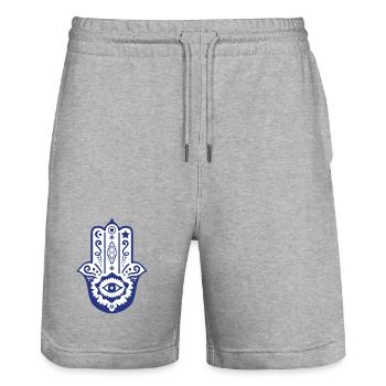 Hand der Fatma von Helfspawn - Stanley/Stella Unisex Bio Joggingshorts Trainer  - Grau meliert - Vorne - Nik (191cm) & Marisol (170cm)
