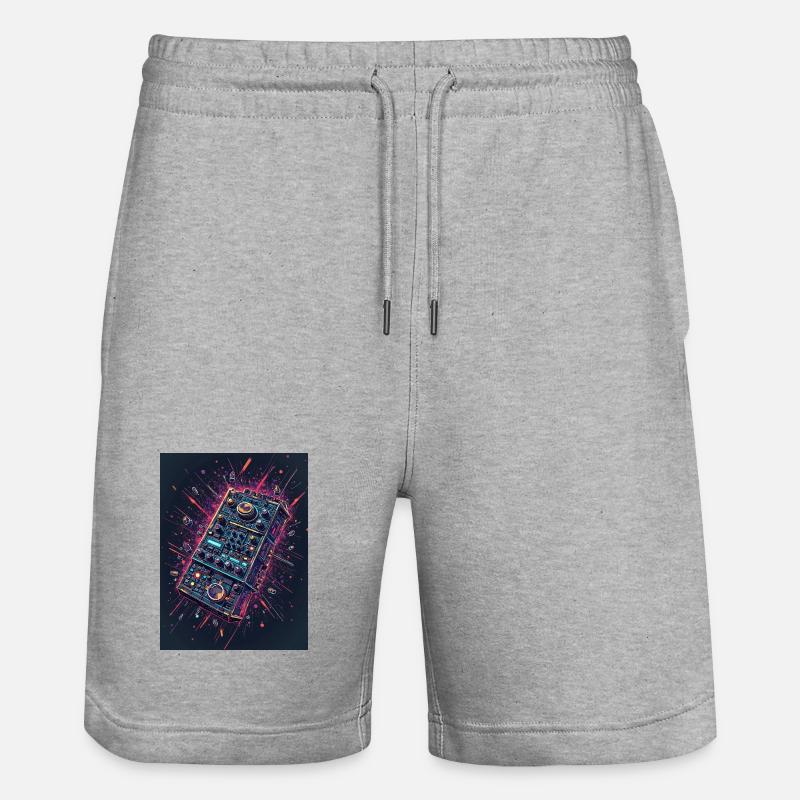 Digital DJ Controller Explosion - Stanley/Stella Trainer Unisex Organic Jogging Shorts - heather grey