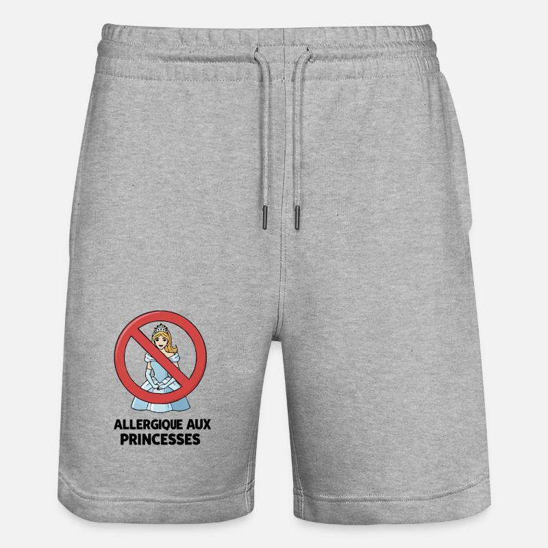 Allergique Aux Princesses - Humour Chieuse Caprice - Short de jogging bio TRAINER Stanley/Stella unisexe - gris chiné