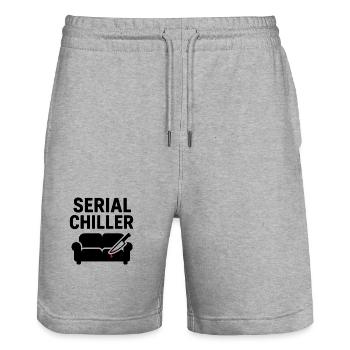 Serial Chiller Shirt – Funny True Crime Podcast - Stanley/Stella Trainer Unisex Organic Jogging Shorts - heather grey - Front - Nik (191cm) & Marisol (170cm)