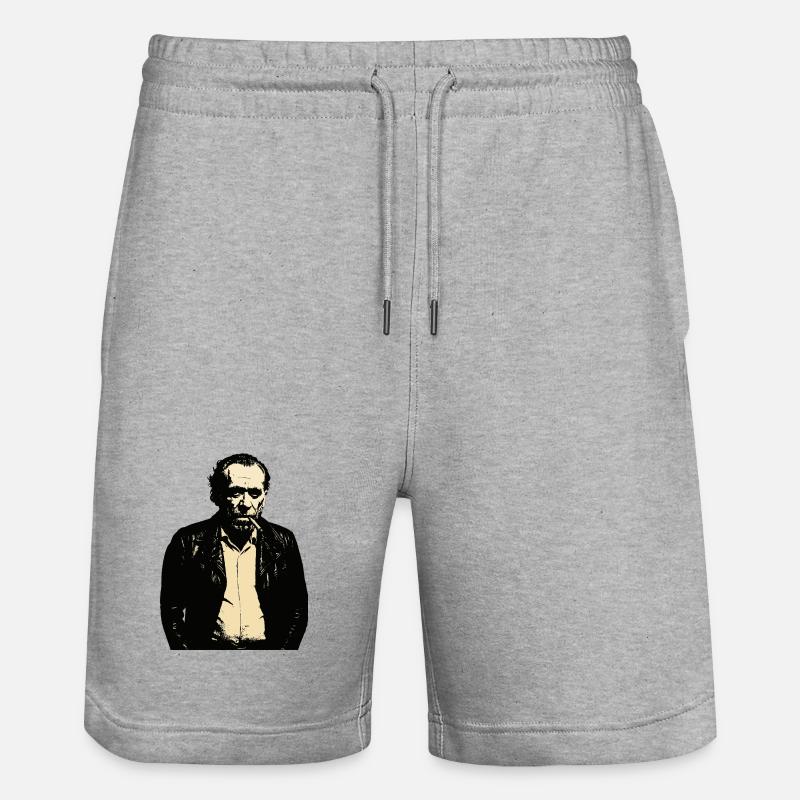 Portrait de Charles Bukowski - Short de jogging bio TRAINER Stanley/Stella unisexe - gris chiné