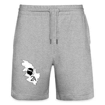 Corse du sud - Short de jogging bio TRAINER Stanley/Stella unisexe - gris chiné - Devant - Nik (191cm) & Marisol (170cm)