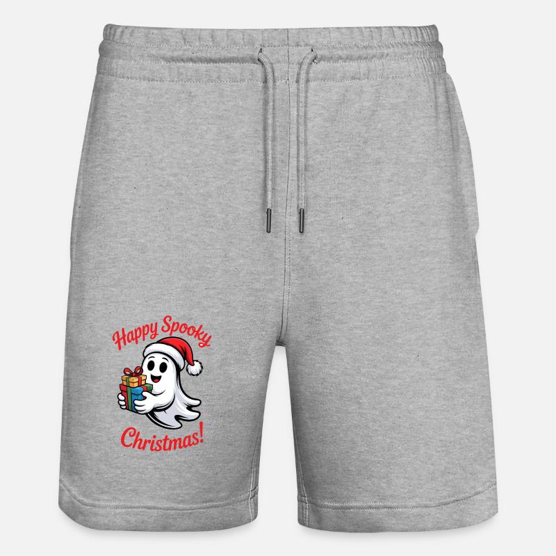 Fantôme de Noël effrayant avec cadeau - Short de jogging bio TRAINER Stanley/Stella unisexe - gris chiné