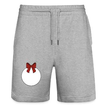 Weihnachtskugel  - Stanley/Stella Unisex Bio Joggingshorts Trainer  - Grau meliert - Vorne - Nik (191cm) & Marisol (170cm)