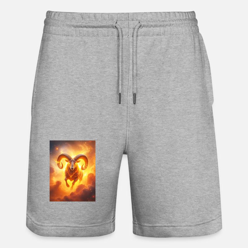 Bélier céleste ardent enflammant la création - Short de jogging bio TRAINER Stanley/Stella unisexe - gris chiné