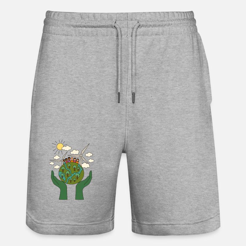L’énergie verte dans la communauté - Short de jogging bio TRAINER Stanley/Stella unisexe - gris chiné